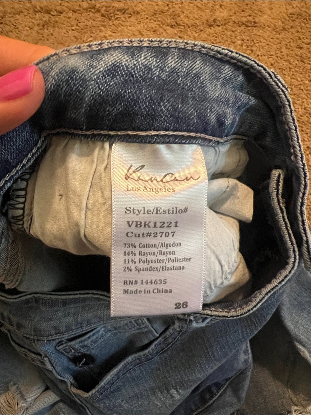 Distressed Women's Blue Jeans - Classic Mid Wash - Picture 4 of 6